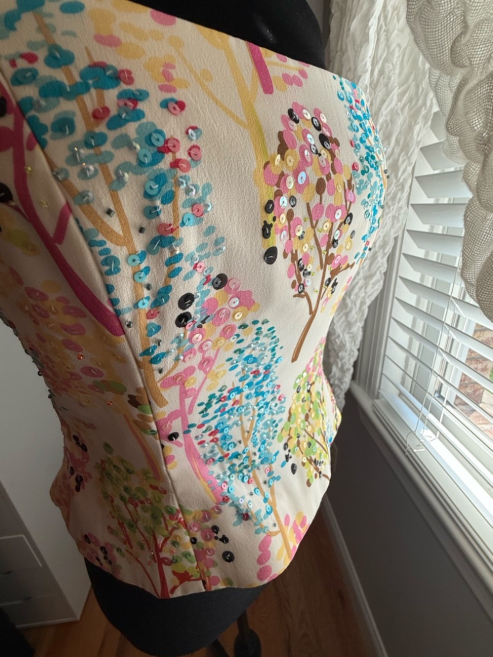 Kay Unger "watercolor trees bustier/corset - size 6 - Picture 3 of 8